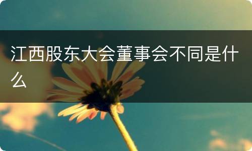 江西股东大会董事会不同是什么