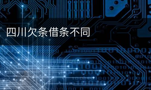 四川欠条借条不同