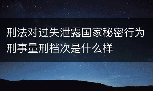 刑法对过失泄露国家秘密行为刑事量刑档次是什么样