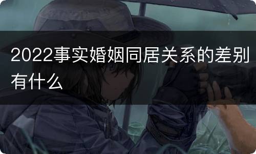 2022事实婚姻同居关系的差别有什么