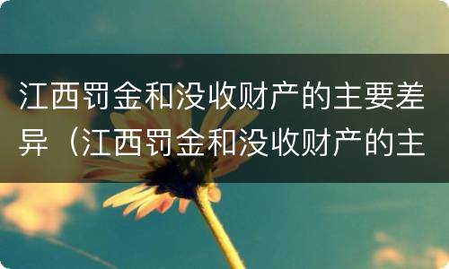 江西罚金和没收财产的主要差异（江西罚金和没收财产的主要差异有哪些）