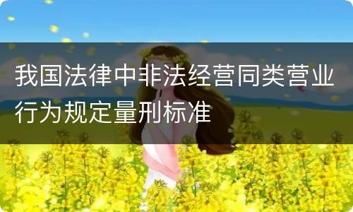 我国法律中非法经营同类营业行为规定量刑标准