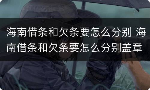 海南借条和欠条要怎么分别 海南借条和欠条要怎么分别盖章