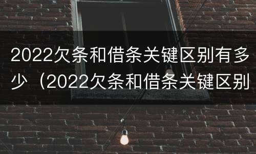 2022欠条和借条关键区别有多少（2022欠条和借条关键区别有多少种）