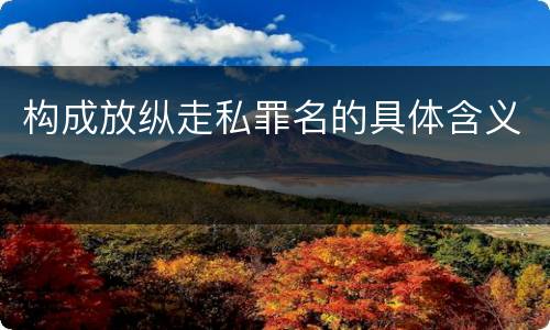 构成放纵走私罪名的具体含义