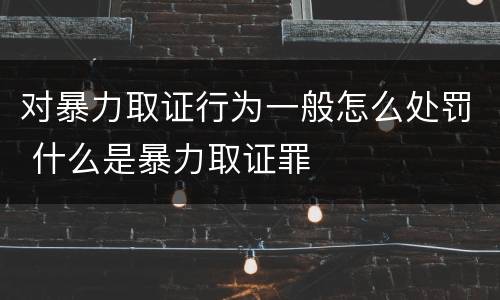 对暴力取证行为一般怎么处罚 什么是暴力取证罪