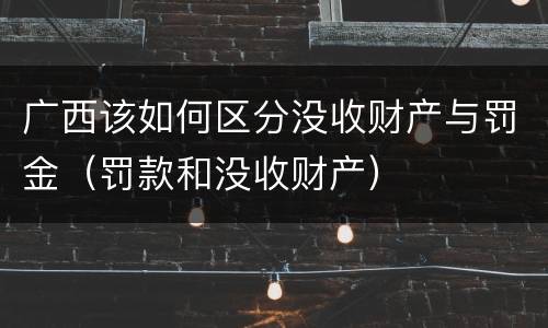 广西该如何区分没收财产与罚金（罚款和没收财产）