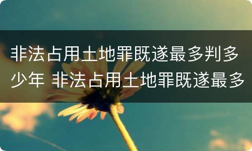 非法占用土地罪既遂最多判多少年 非法占用土地罪既遂最多判多少年徒刑