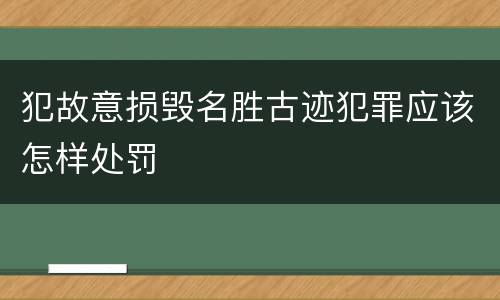 犯故意损毁名胜古迹犯罪应该怎样处罚