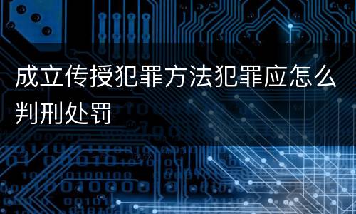 成立传授犯罪方法犯罪应怎么判刑处罚