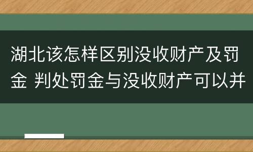 湖北该怎样区别没收财产及罚金 判处罚金与没收财产可以并罚吗