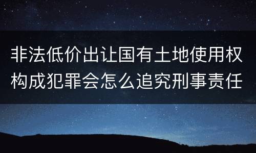 非法低价出让国有土地使用权构成犯罪会怎么追究刑事责任