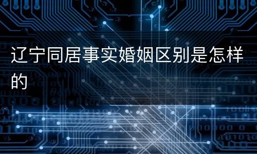 辽宁同居事实婚姻区别是怎样的