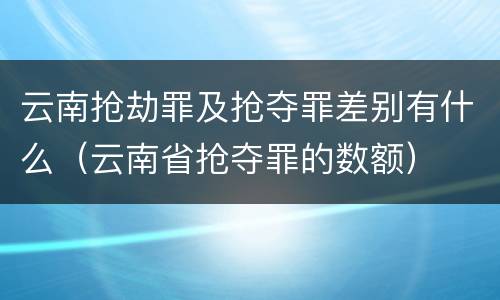 云南抢劫罪及抢夺罪差别有什么（云南省抢夺罪的数额）