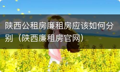 陕西公租房廉租房应该如何分别（陕西廉租房官网）