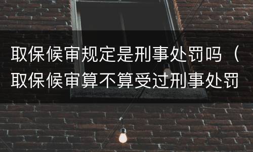 取保候审规定是刑事处罚吗（取保候审算不算受过刑事处罚）