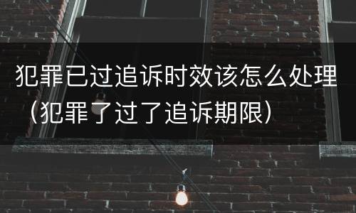 犯罪已过追诉时效该怎么处理（犯罪了过了追诉期限）