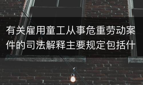 有关雇用童工从事危重劳动案件的司法解释主要规定包括什么