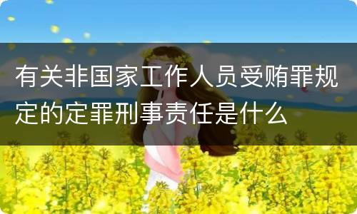 有关非国家工作人员受贿罪规定的定罪刑事责任是什么