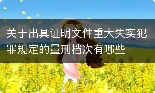 关于出具证明文件重大失实犯罪规定的量刑档次有哪些