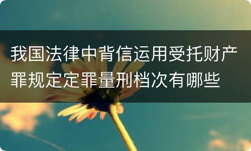 我国法律中背信运用受托财产罪规定定罪量刑档次有哪些