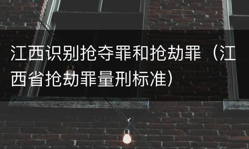江西识别抢夺罪和抢劫罪（江西省抢劫罪量刑标准）