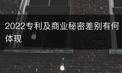 2022专利及商业秘密差别有何体现