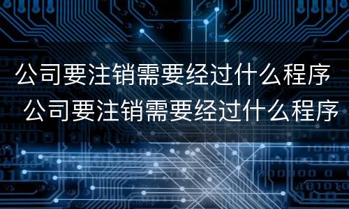 公司要注销需要经过什么程序 公司要注销需要经过什么程序办理