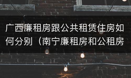 广西廉租房跟公共租赁住房如何分别（南宁廉租房和公租房的区别）