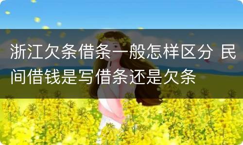 浙江欠条借条一般怎样区分 民间借钱是写借条还是欠条