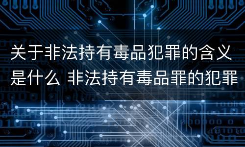关于非法持有毒品犯罪的含义是什么 非法持有毒品罪的犯罪形态