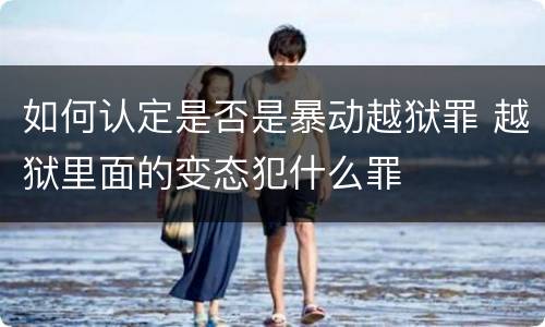 如何认定是否是暴动越狱罪 越狱里面的变态犯什么罪