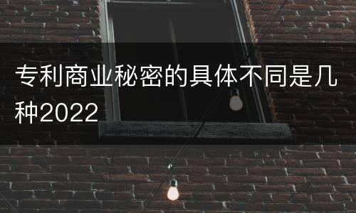 专利商业秘密的具体不同是几种2022