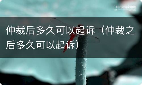 仲裁后多久可以起诉（仲裁之后多久可以起诉）