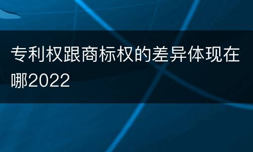 专利权跟商标权的差异体现在哪2022