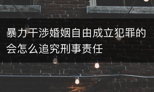 暴力干涉婚姻自由成立犯罪的会怎么追究刑事责任