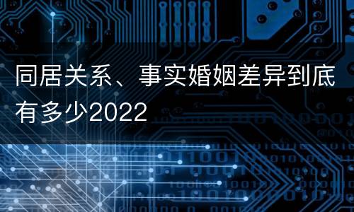 同居关系、事实婚姻差异到底有多少2022