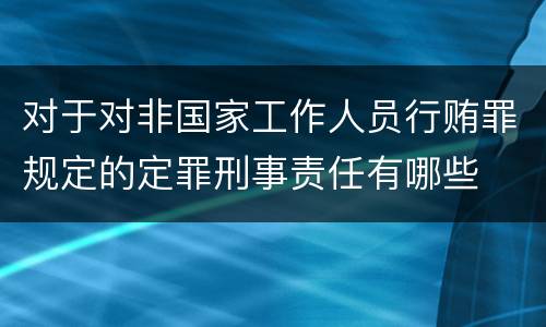 对于对非国家工作人员行贿罪规定的定罪刑事责任有哪些
