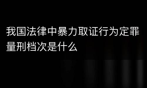 我国法律中暴力取证行为定罪量刑档次是什么