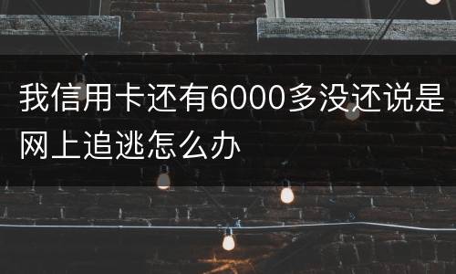 我信用卡还有6000多没还说是网上追逃怎么办