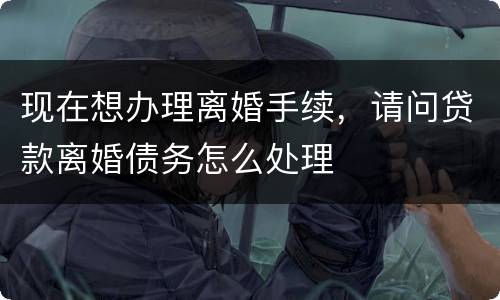 现在想办理离婚手续，请问贷款离婚债务怎么处理