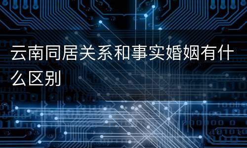 云南同居关系和事实婚姻有什么区别