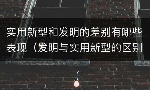 实用新型和发明的差别有哪些表现（发明与实用新型的区别有）