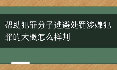 帮助犯罪分子逃避处罚涉嫌犯罪的大概怎么样判