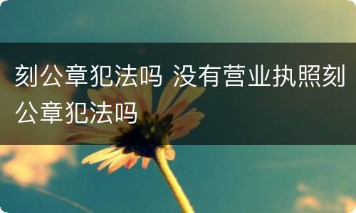 刻公章犯法吗 没有营业执照刻公章犯法吗