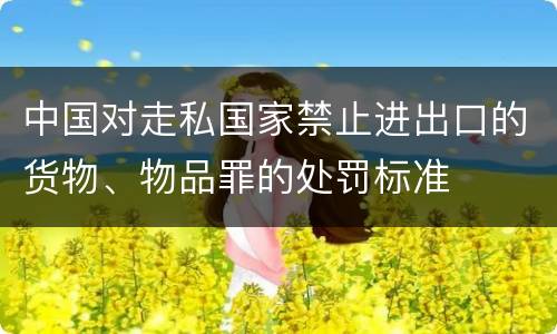 中国对走私国家禁止进出口的货物、物品罪的处罚标准
