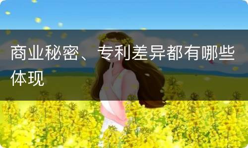 商业秘密、专利差异都有哪些体现