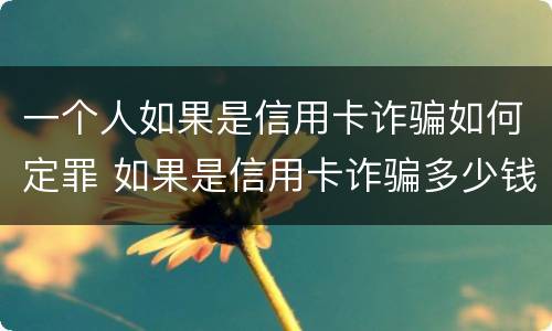 一个人如果是信用卡诈骗如何定罪 如果是信用卡诈骗多少钱判一年
