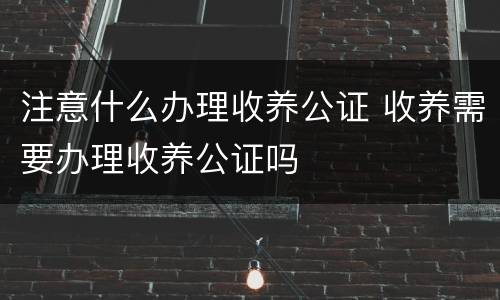 注意什么办理收养公证 收养需要办理收养公证吗