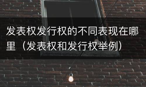发表权发行权的不同表现在哪里（发表权和发行权举例）